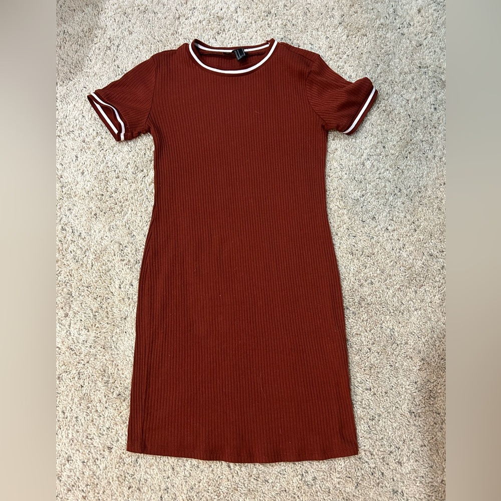 Forever 21 Burnt Orange Ribbed Bodycon Mini Dress size M